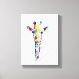 Canvas - Colourful Giraffe Print