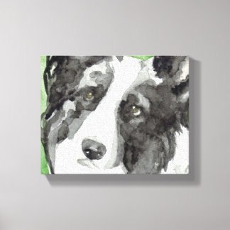 Canvas Dog Art With Border Collie