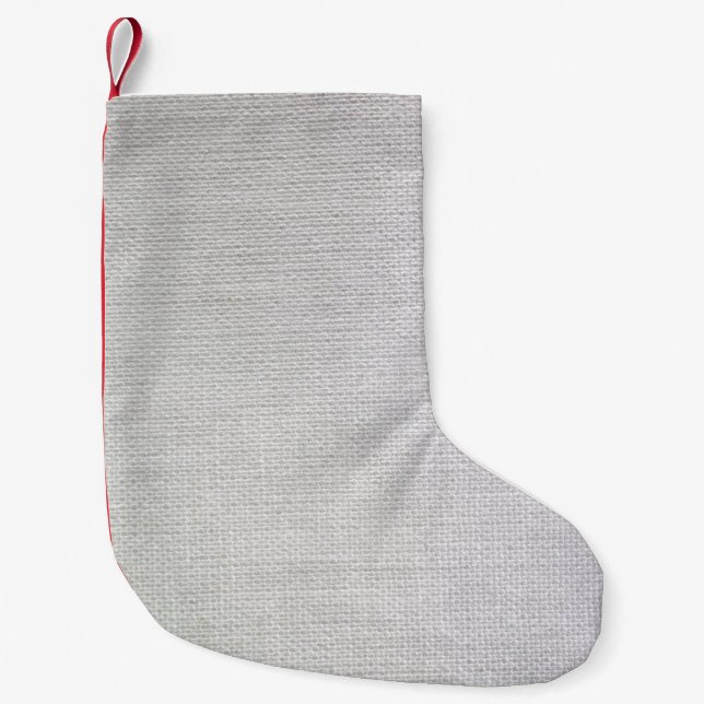 Canvas fabric texture material small christmas stocking (Front)