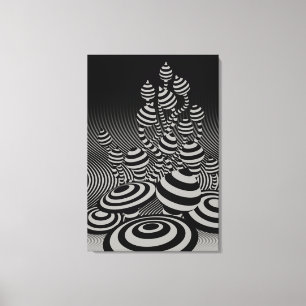 Canvas geometric Magic Mushrooms grey