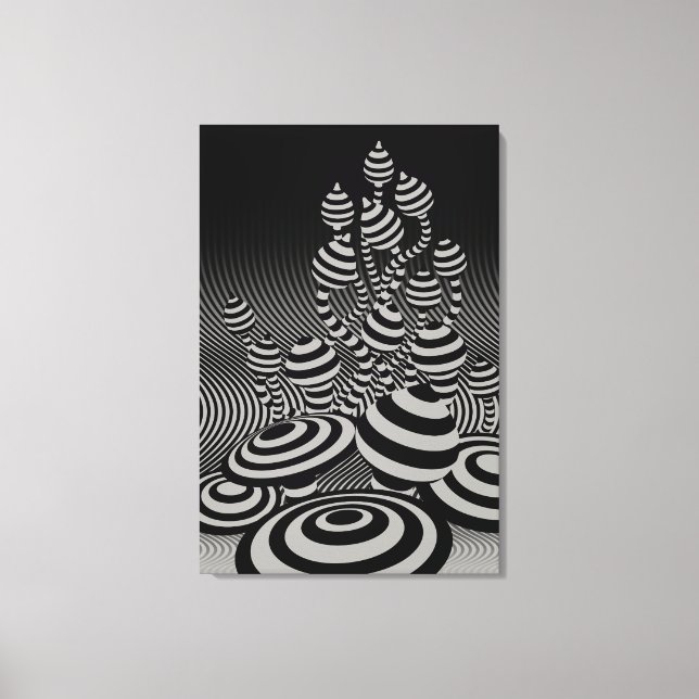 Canvas geometric Magic Mushrooms grey (Front)