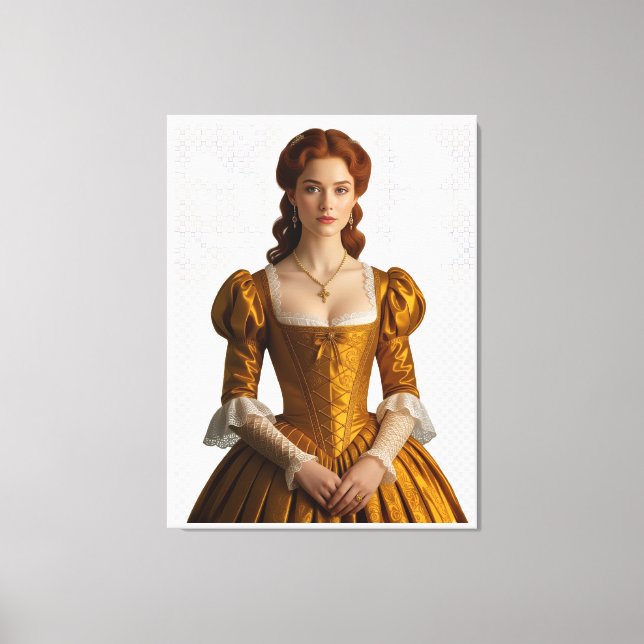 Canvas Immerse yourself in elegance golden dress (Front)