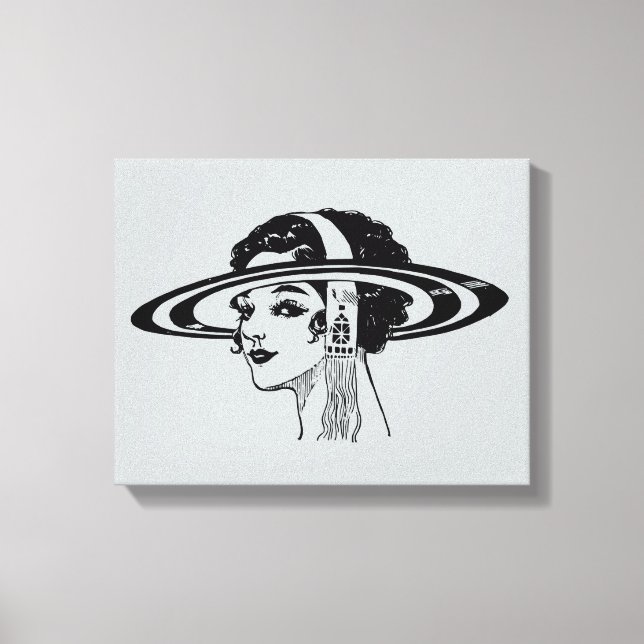 Canvas (Lady with Vintage Hat)) Print (Front)