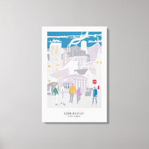 Canvas Manchester Skyline Illustration