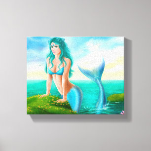 Canvas " Mermaid in sea" Print