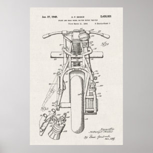 Canvas   Motorcycles Patent Poster