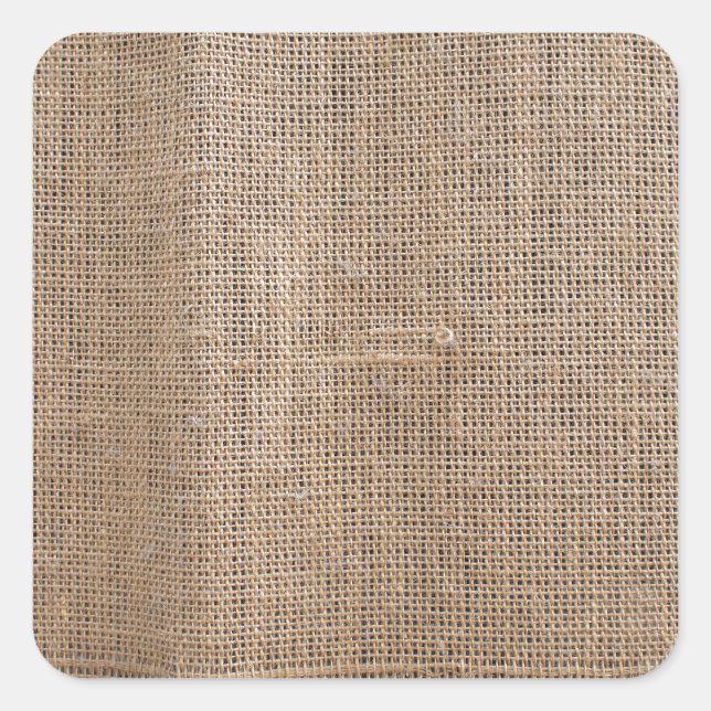 Canvas of burlap texture square sticker (Front)