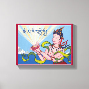 CANVAS - Offering Goddess with Tibetan Mantra