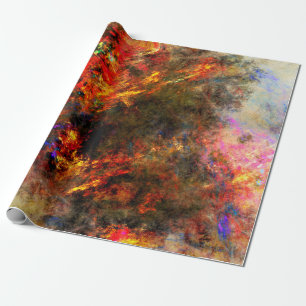 Canvas paint stroke fractal math wrapping paper