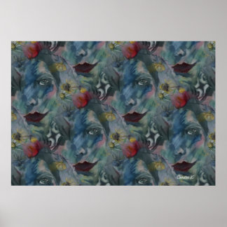 Canvas painting Sarah Rubellite Poster