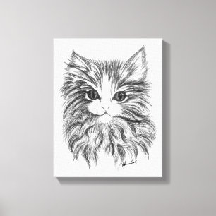 Canvas Print 11x14 CAT 1 B/W Orig. Artwork
