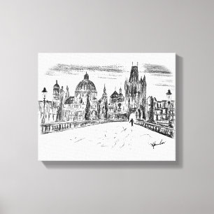 Canvas Print 14x11 TRAVEL B/W Orig. Artwork