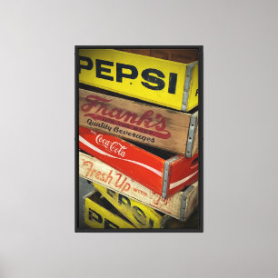 Canvas Print 16"x24" Vintage Soda Pop Crates