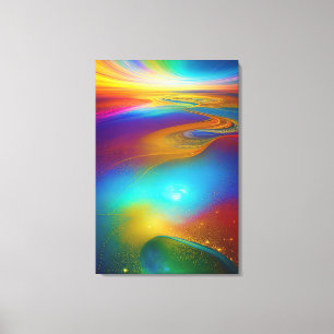 Canvas Print Abstract Wall Art Jewel Rainbow Color