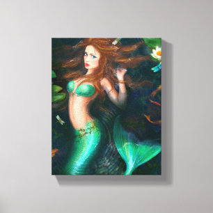 Canvas print Beautiful mermaid in lake