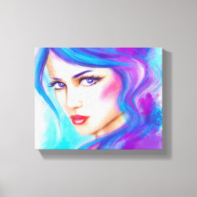 Canvas print beautiful Woman portrait (Front)