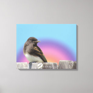 Canvas print - Bird on fence