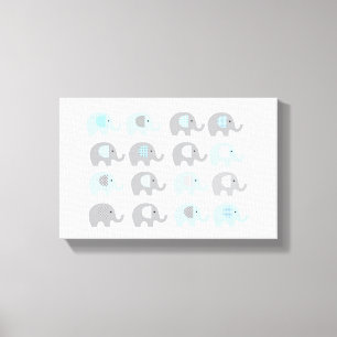 Canvas Print - Blue Elephants