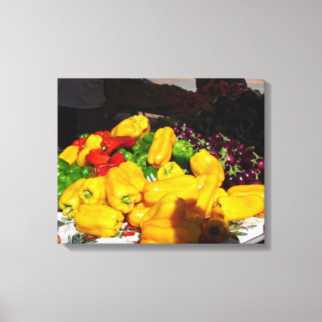 Canvas Print - Bright coloured peppers (Front)