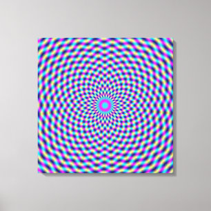 Canvas Print Circular Lattice in Blue and Pink