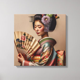 Canvas Print (Geisha and Fan)
