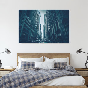Canvas Print - Metropolis Blue Monochrome