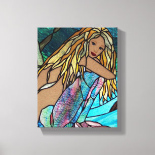 Canvas Print - Painted Stain Glass Mermaid