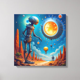 Canvas Print (Robot and UFO)