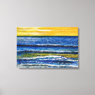 Canvas Print - Seaside Sunset And Sea Waves
