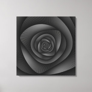 Canvas Print Spiral Labyrinth in Monochrome