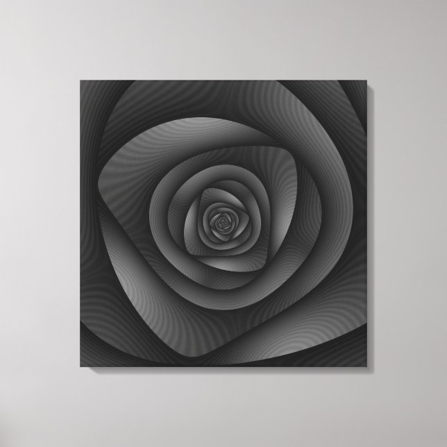 Canvas Print  Spiral Labyrinth in Monochrome (Front)