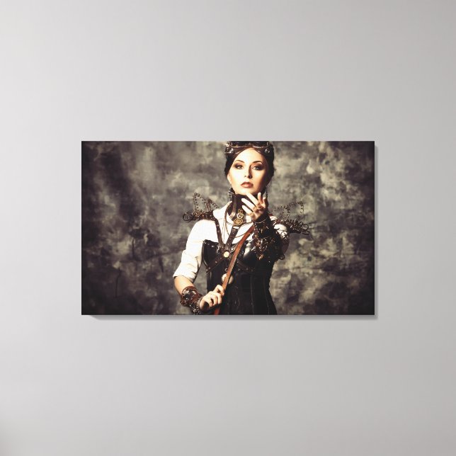 Canvas  Print - Steampunk Art Women 'Tame' (Front)