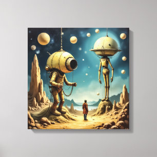Canvas Print  (Time Traveller and Robots)