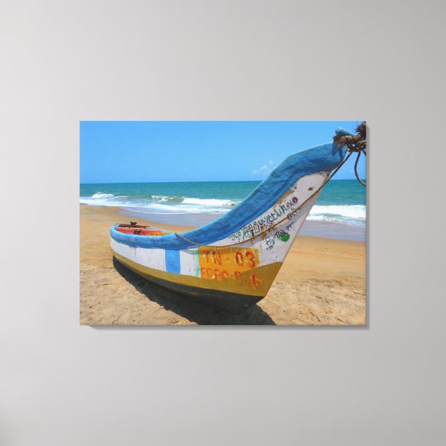 Canvas Print - White Sands Boat Caribbean (Front)