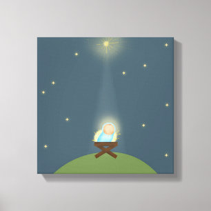 Canvas Print with baby Jesus nativity Illustration