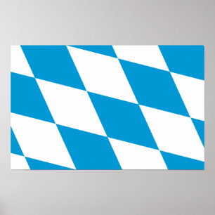 Canvas Print with Flag of Bavaria, Germany