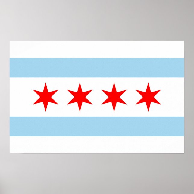 Canvas Print with Flag of Chicago, U.S.A. (Front)