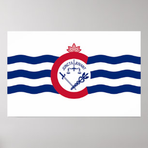 Canvas Print with Flag of Cincinnati, U.S.A.