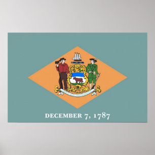 Canvas Print with Flag of Delaware, U.S.A.