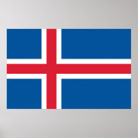 Canvas Print with Flag of Iceland