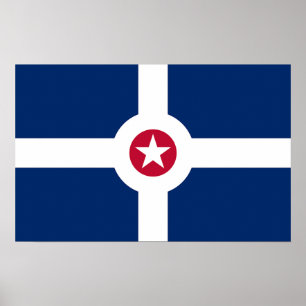 Canvas Print with Flag of Indianapolis, U.S.A.