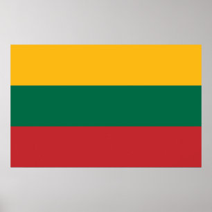Canvas Print with Flag of Lithuania