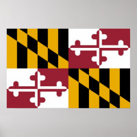 Canvas Print with Flag of Maryland, U.S.A.