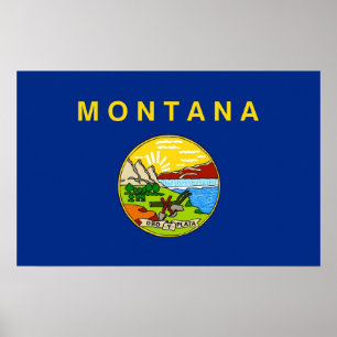Canvas Print with Flag of Montana, U.S.A.