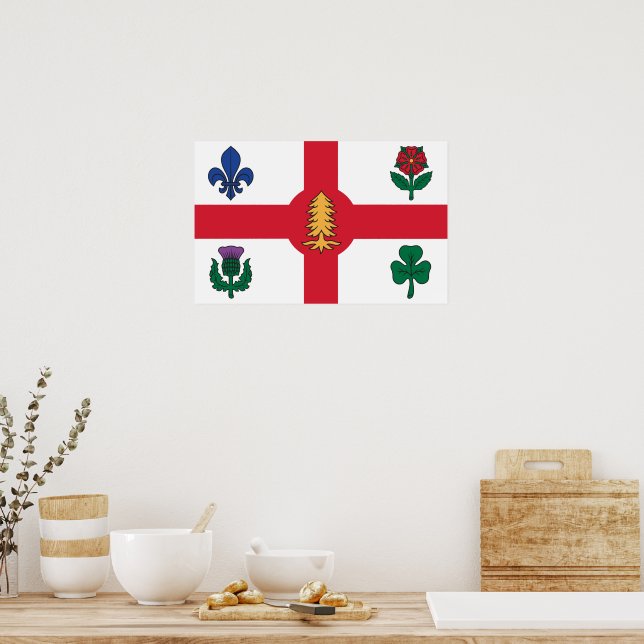 Canvas Print with Flag of Montreal, Canada (Kitchen)