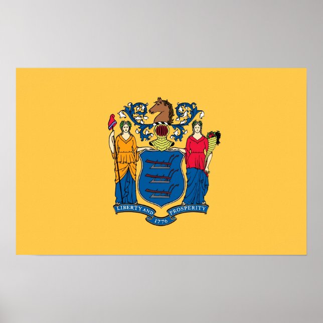 Canvas Print with Flag of New Jersey, U.S.A. (Front)