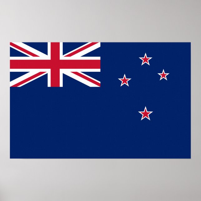 Canvas Print with Flag of New Zealand (Front)