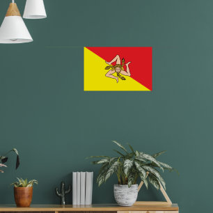 Canvas Print with Flag of Sicily, Italy