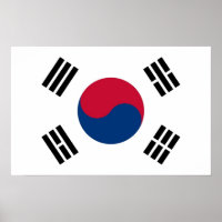Canvas Print with Flag of South Korea