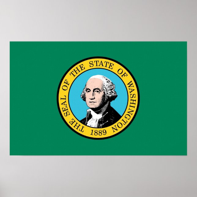 Canvas Print with Flag of Washington, U.S.A. (Front)